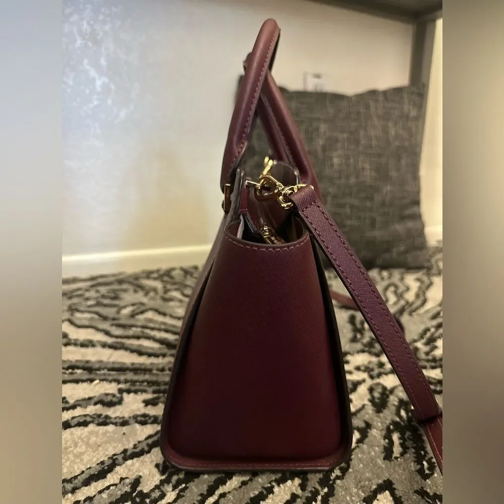 Michael Kors Burgundy Salma Medium Handbag and Wallet Set